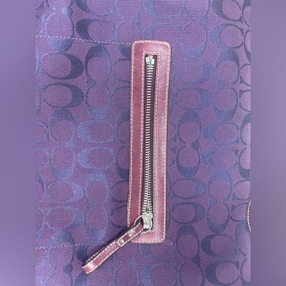 COACH SLIM DUFFLE signature Crossbody Suede Hobo F04K-9349 Plum Purple - Picture 2 of 16